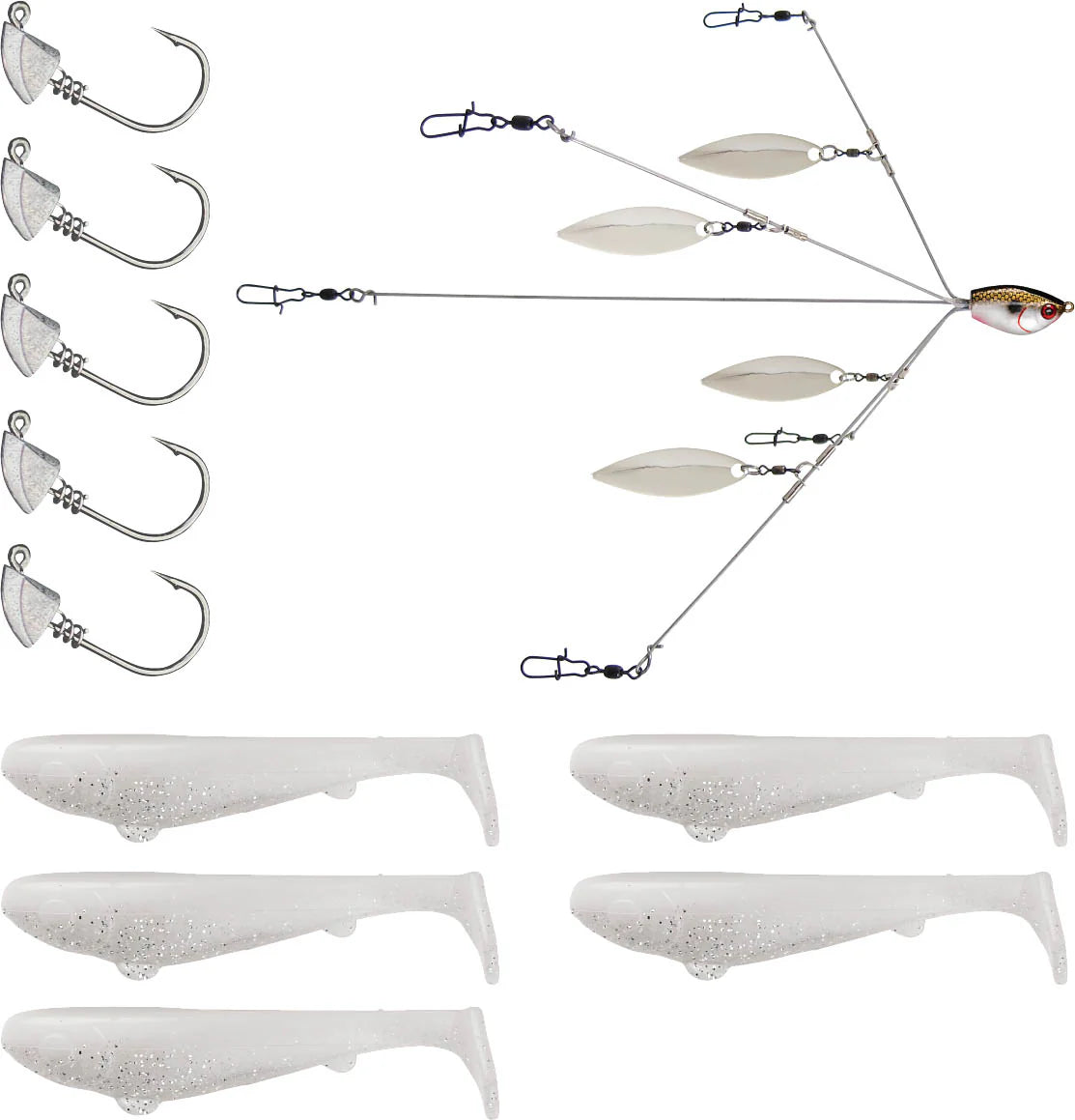 YUM Scottsboro Kit YUMbrella Flash Mob Jr. 3 inch Swimbait Kit