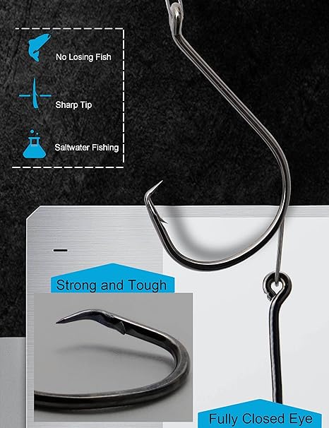 25-Piece Heavy-Duty Circle Fishing Hooks