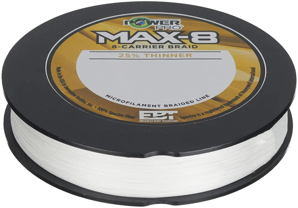Power Pro Maxcuatro Max 8 White Braid Standard Spool - 300 Yards