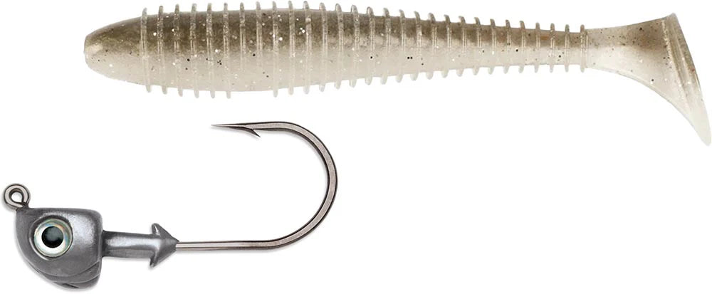 Keitech 3.8 Inch Fat Swing Impact & VMC Boxer Swimbait Jighead Combo