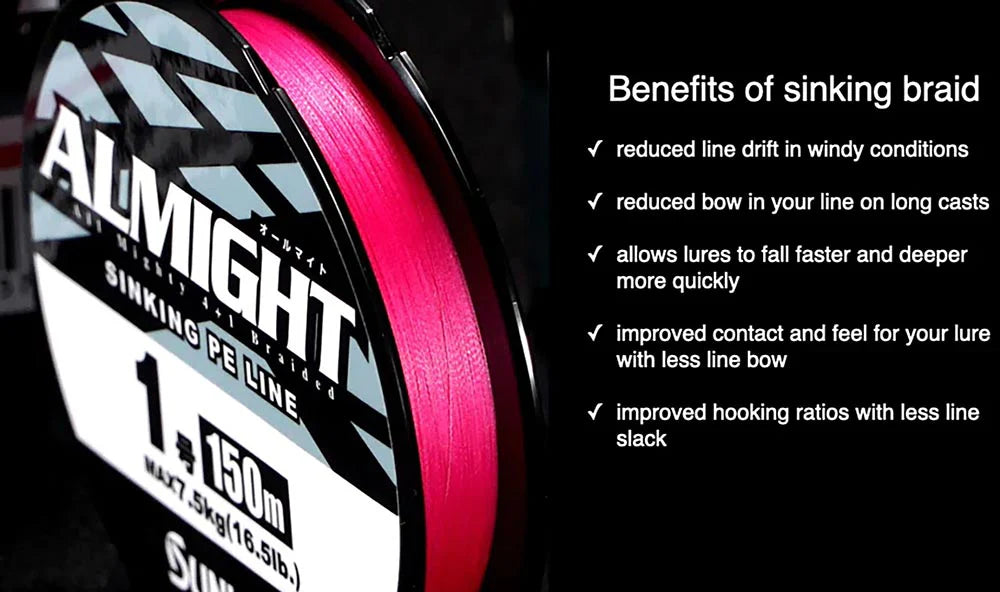Sunline Almight HSG Pink Braided Line Bulk Spools - 600 Yards