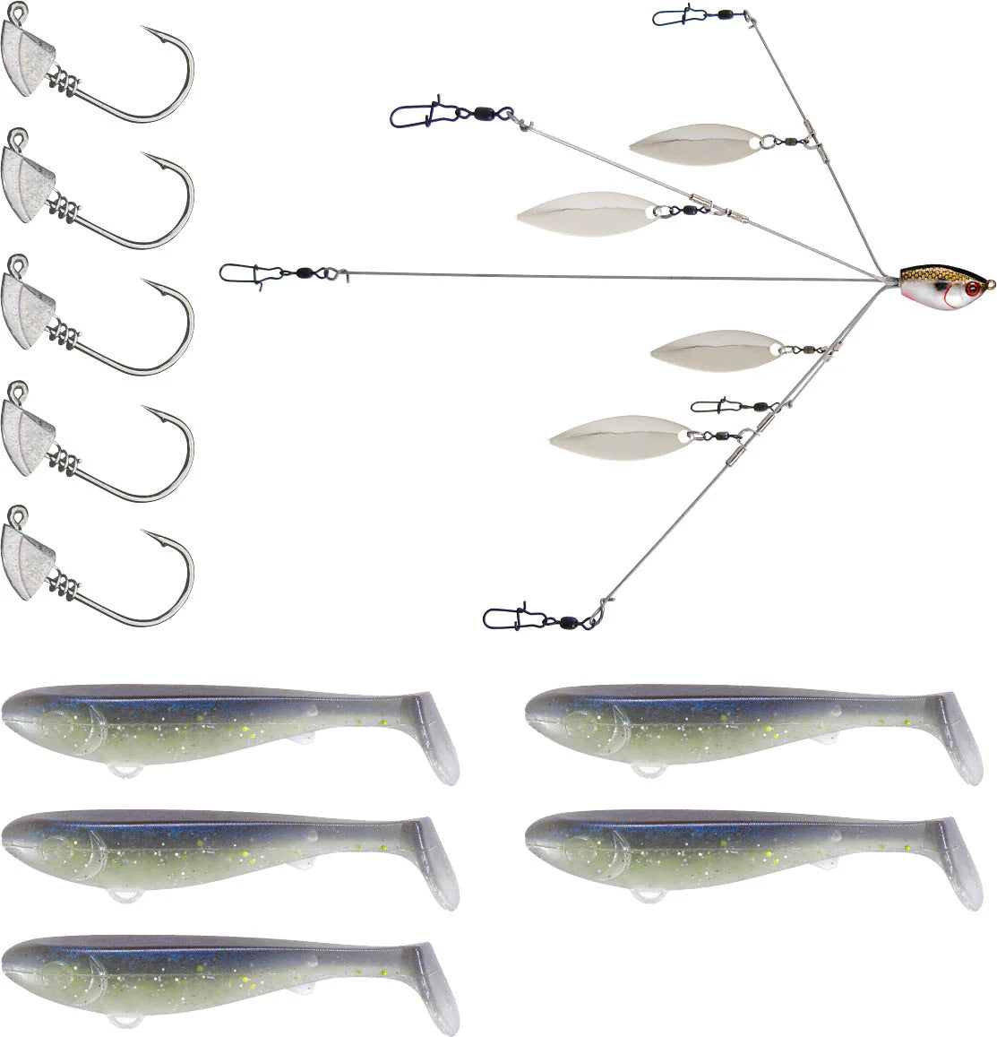 YUM Scottsboro Kit YUMbrella Flash Mob Jr. 3 inch Swimbait Kit