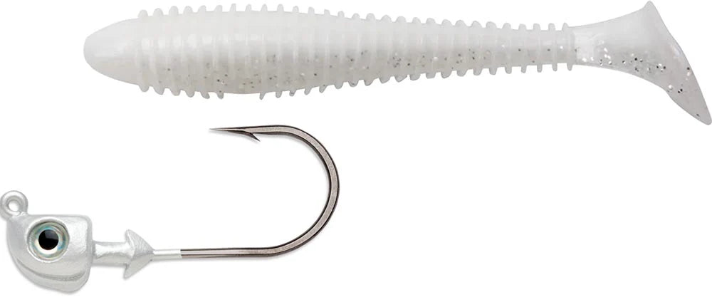 Keitech 3.8 Inch Fat Swing Impact & VMC Boxer Swimbait Jighead Combo