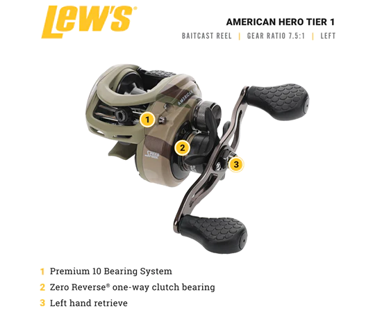Lew's American Hero Tier 1 Baitcasting Reel