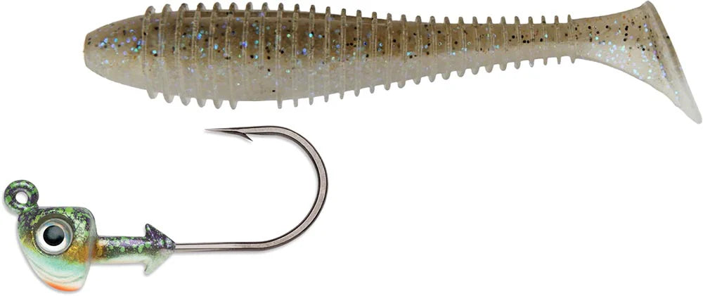 Keitech 3.8 Inch Fat Swing Impact & VMC Boxer Swimbait Jighead Combo