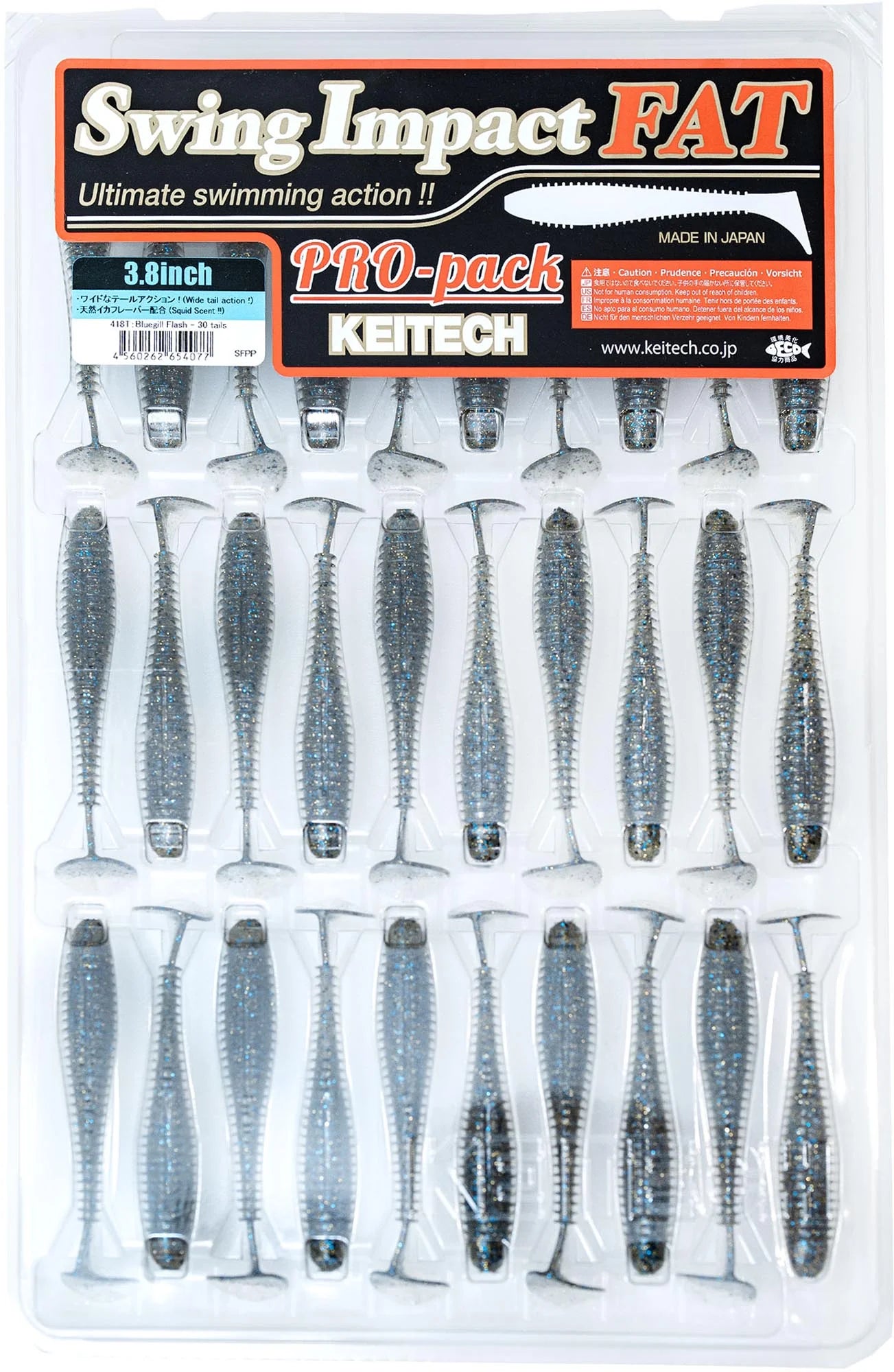 Keitech Fat Swing Impact 3.8 inch Soft Paddle Tail Swimbait - 30 Bait Pro Pack