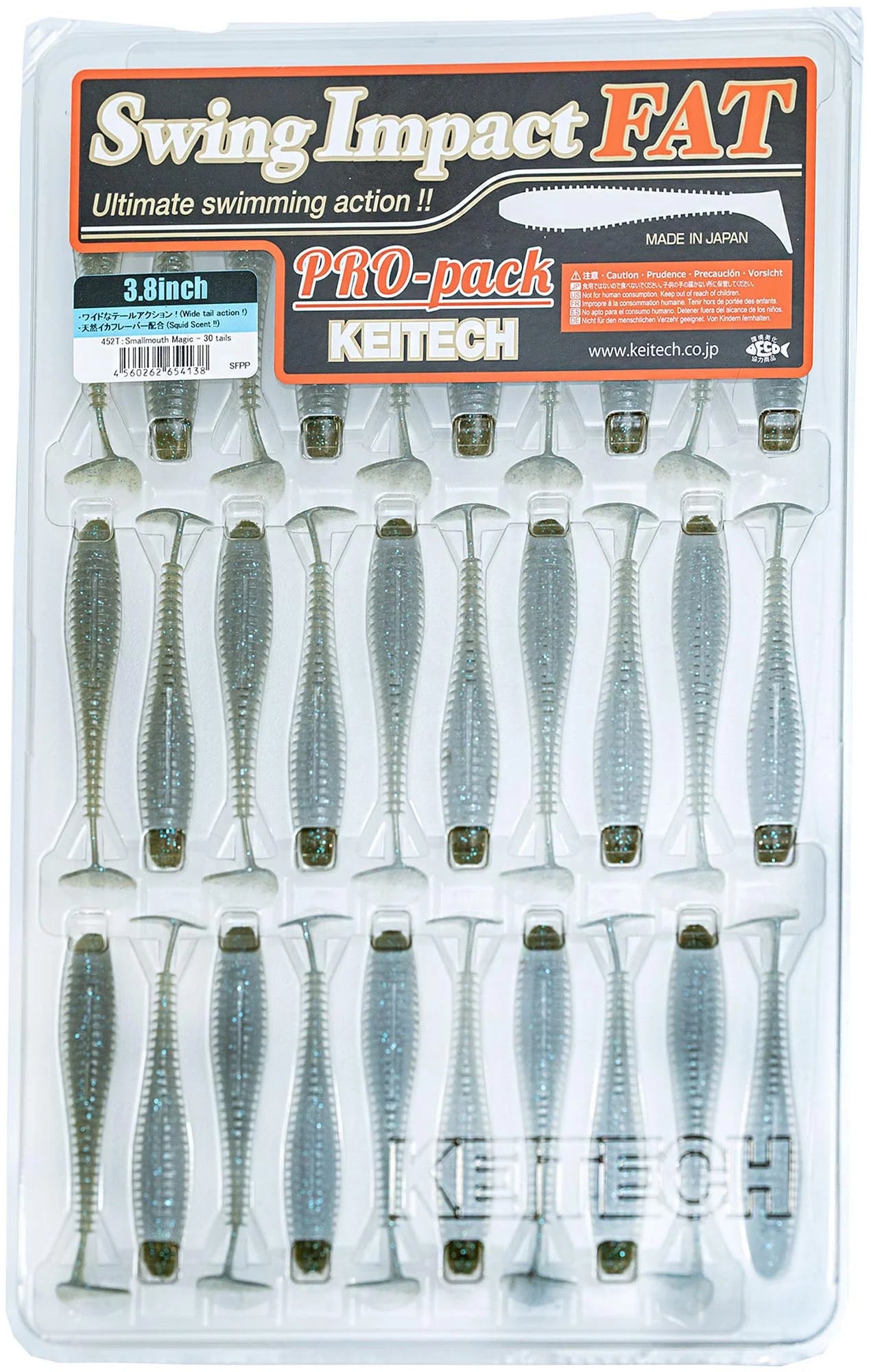 Keitech Fat Swing Impact 3.8 inch Soft Paddle Tail Swimbait - 30 Bait Pro Pack