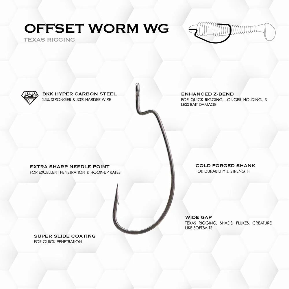 BKK Armor-Point Offset Wide Gap Worm Hooks