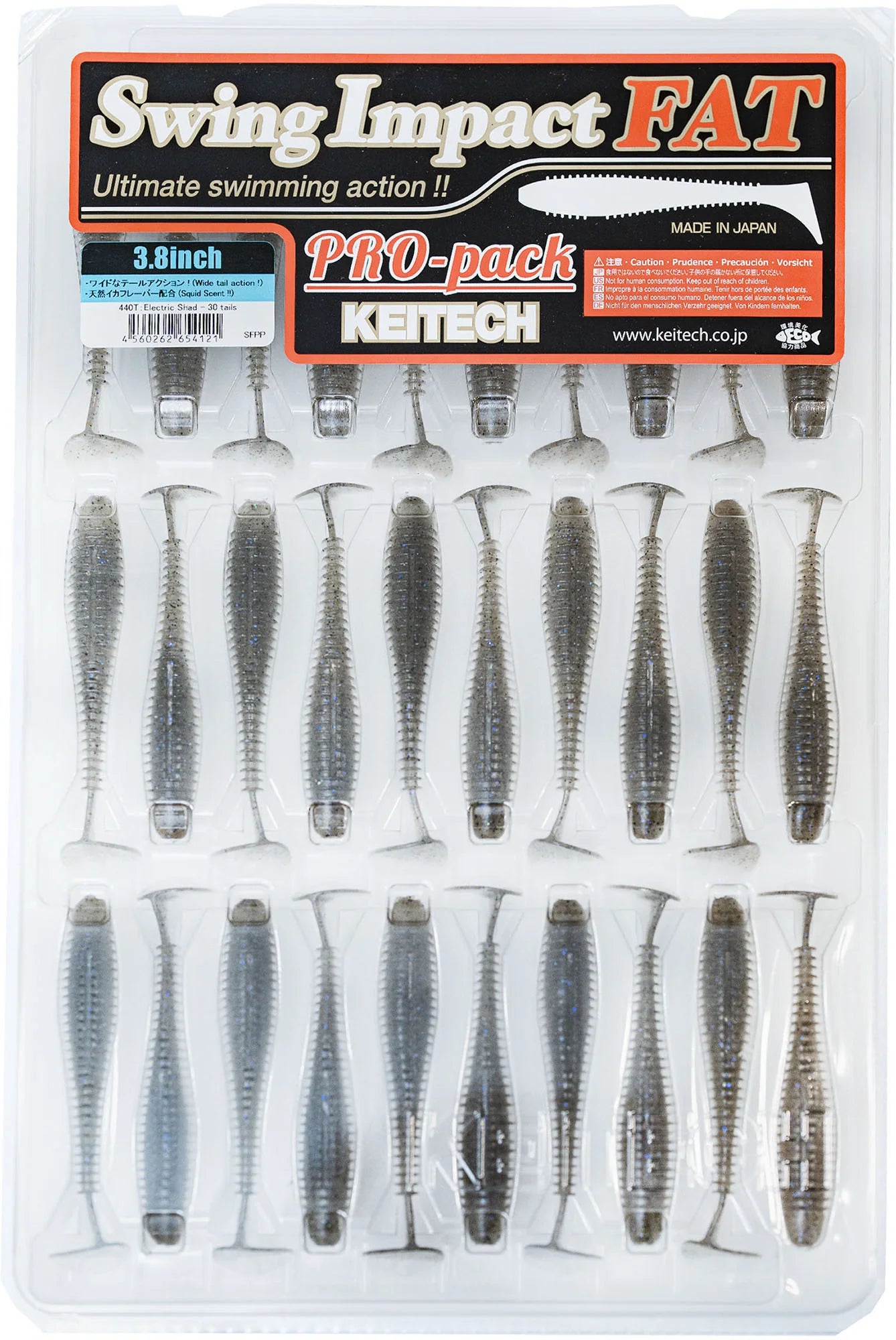 Keitech Fat Swing Impact 3.8 inch Soft Paddle Tail Swimbait - 30 Bait Pro Pack
