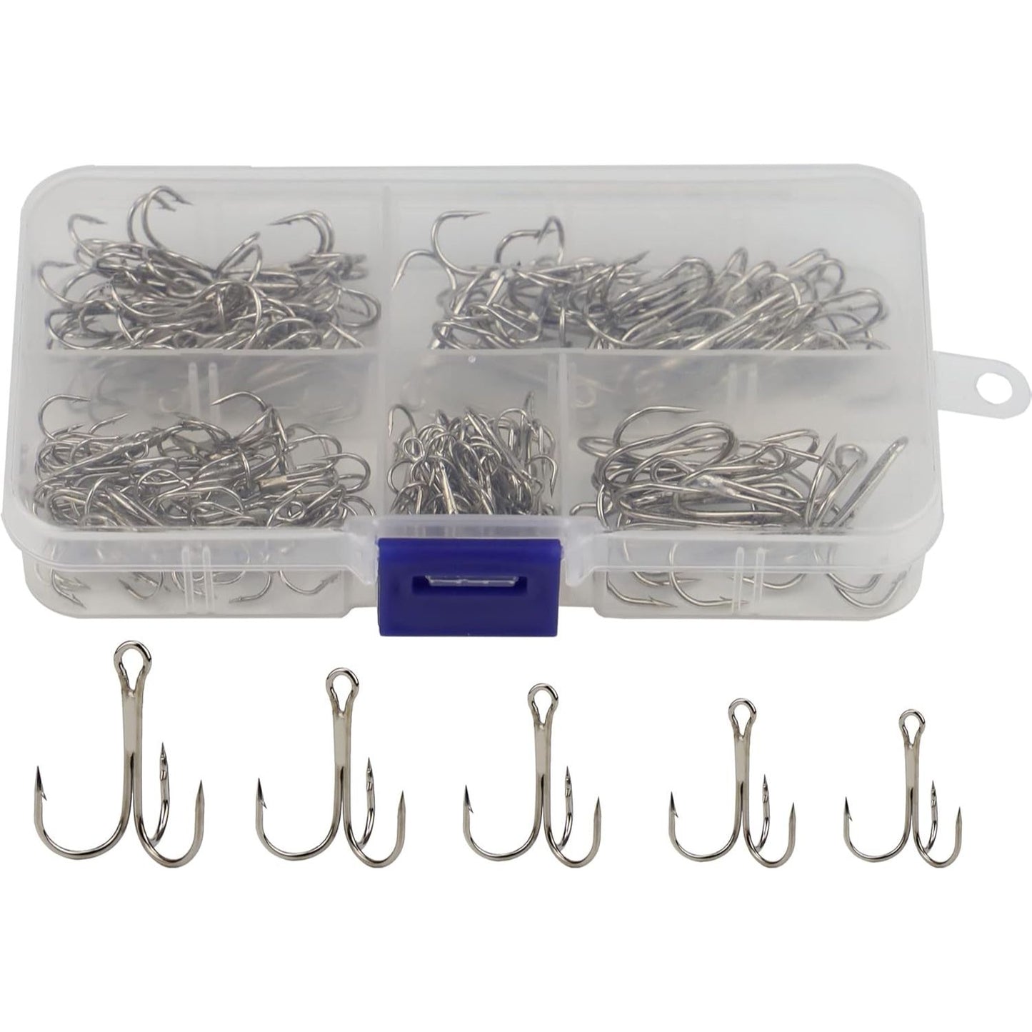 120PCS Assorted Treble Fishing Hooks