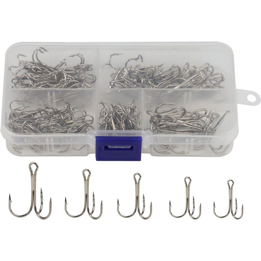 120PCS Assorted Treble Fishing Hooks