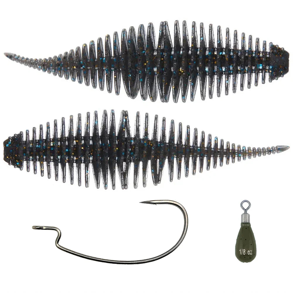 Geecrack Bellows Shad 3.8 Free-Rig Kit