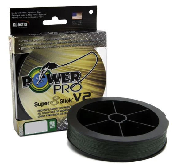 Power Pro Super8Slick V2 Moss Green Braided Line 3000 yard Bulk Spool