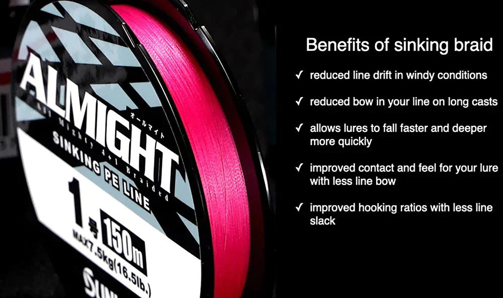 Sunline Almight HSG Pink Braided Line Standard Spools - 165 Yards