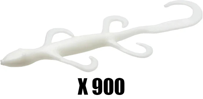 Zoom Lizard 6 Inch White Creature Bait MEGA BLOWOUT - 100 Packs