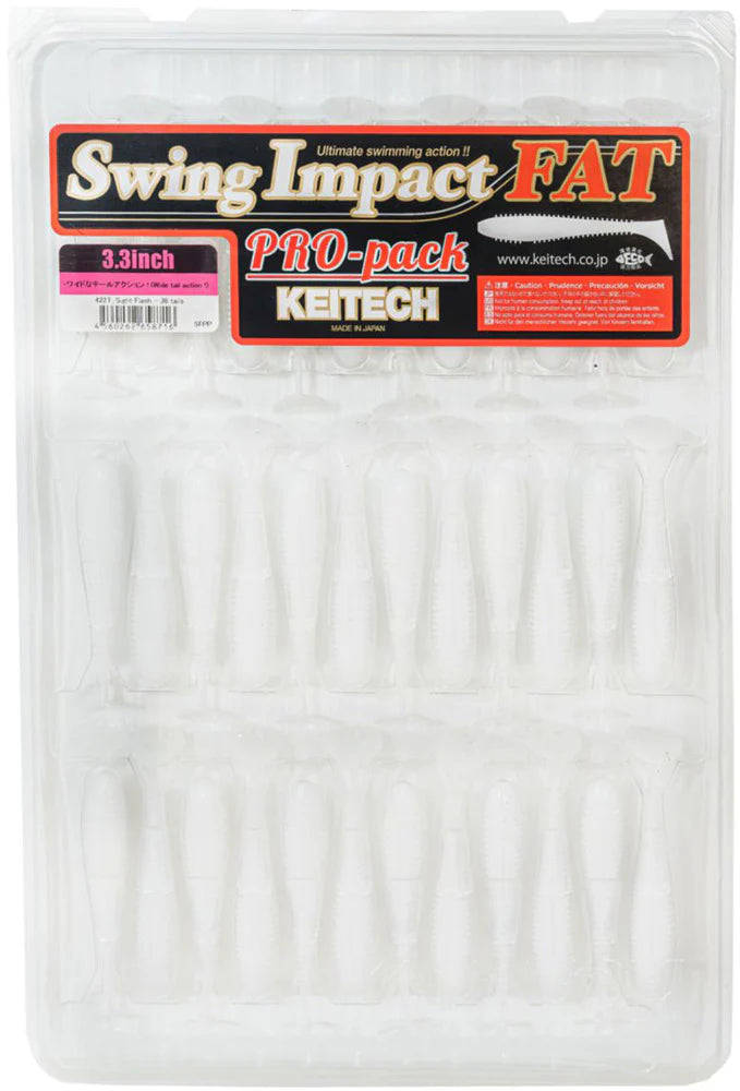 Keitech Fat Swing Impact 3.3 inch Soft Paddle Tail Swimbait - 30 Bait Pro Pack