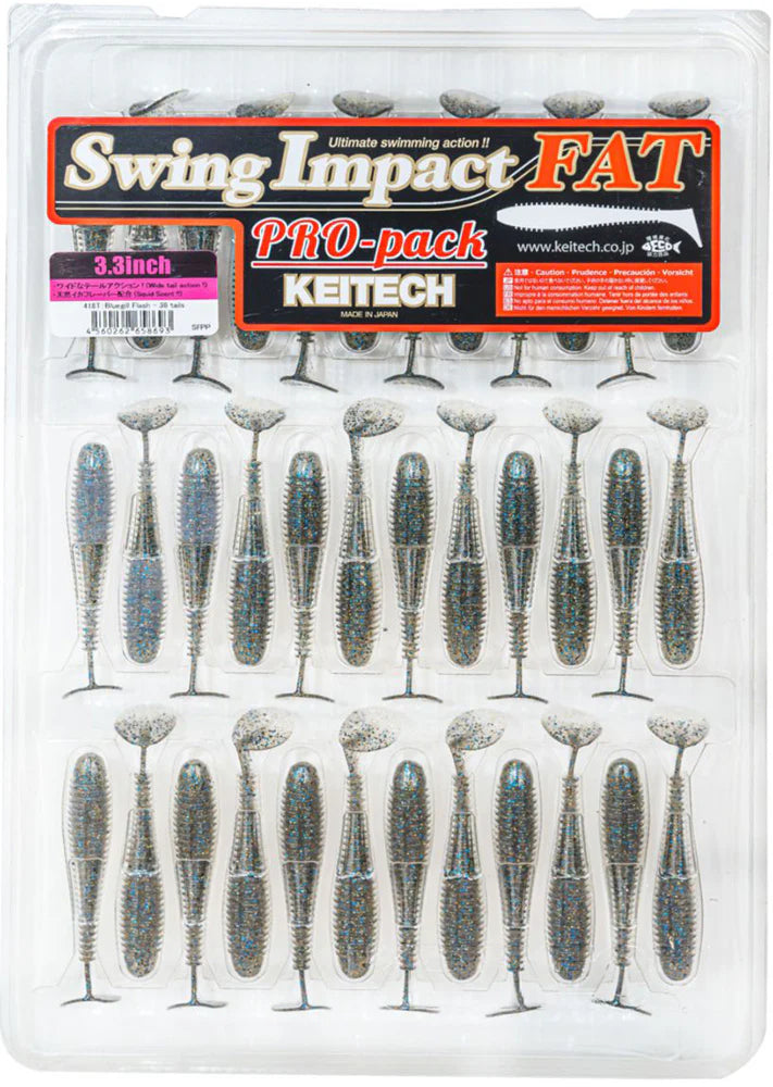 Keitech Fat Swing Impact 3.3 inch Soft Paddle Tail Swimbait - 30 Bait Pro Pack