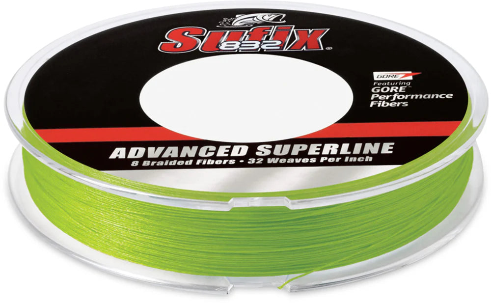 Sufix 832 Advanced Superline Neon Lime Green Braided Line - 300 Yard Filler Spool