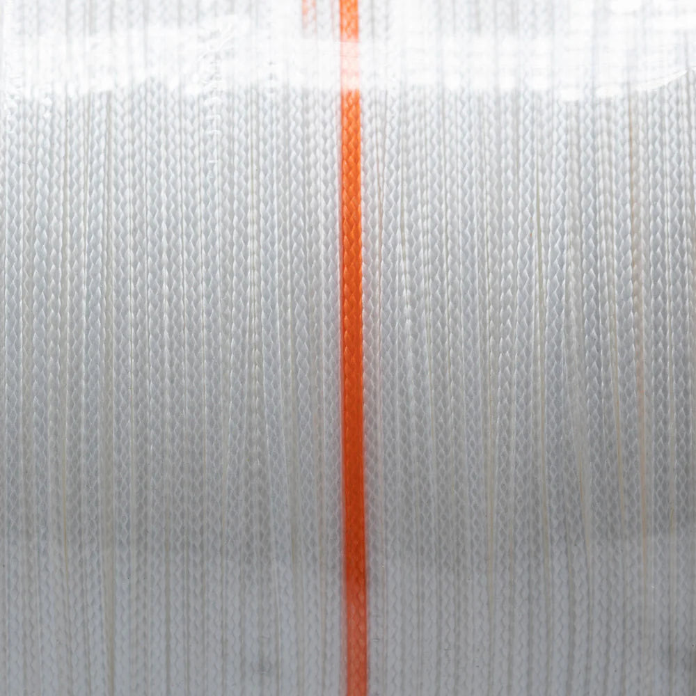 Phenix Feather 16X Hollow Braid Filler Spools - White w/Orange & Green Markings